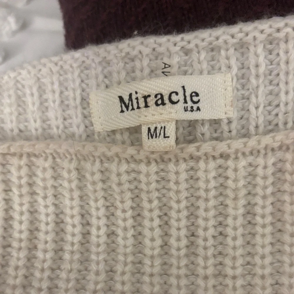 Miracle Women's Cream Sweater Cozy Cottagecore Medium - Picture 4 of 6